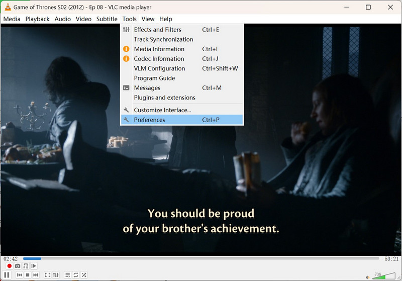 vlc preferences