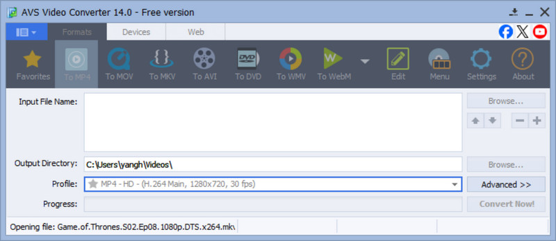 convert mkv to mp4 with avs